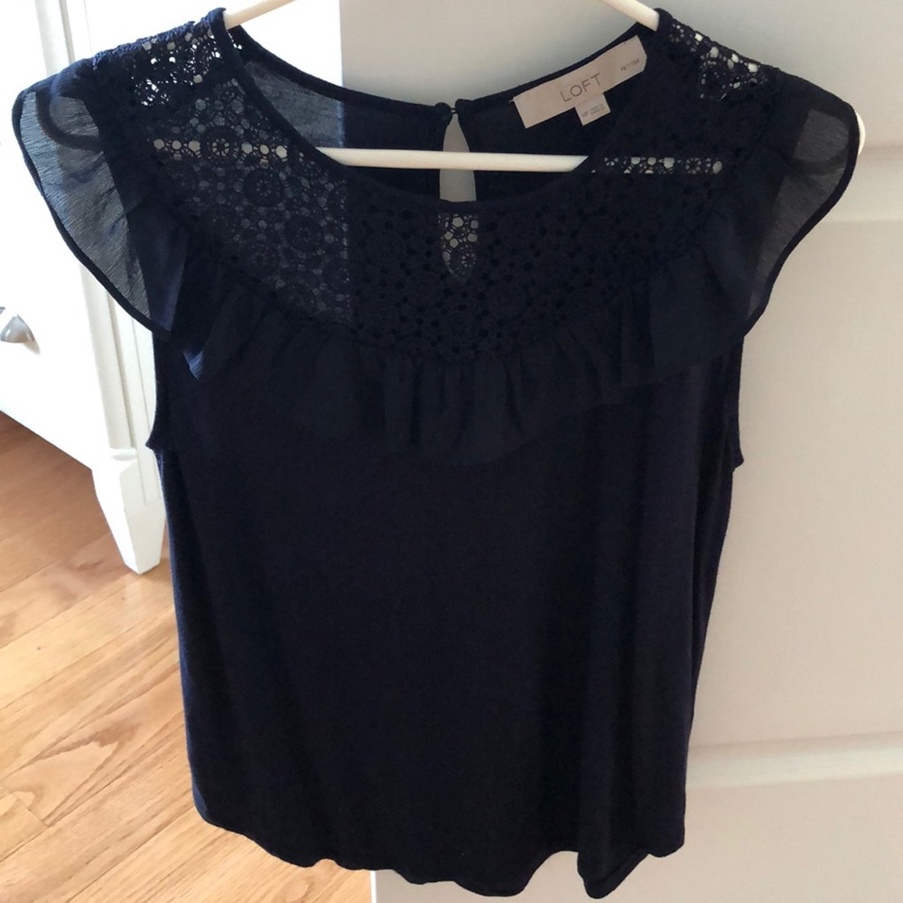 Loft lace trim blouse